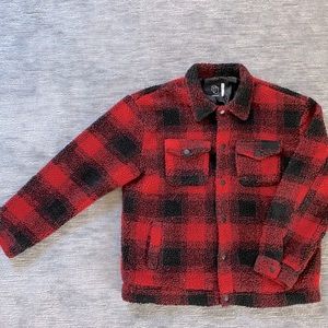 Size L Sherpa, Plaid Jacket